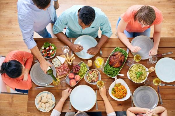 Group of people sharing a meal