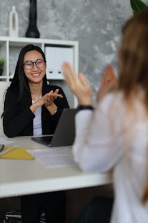 businesswoman leads a corporate meeting