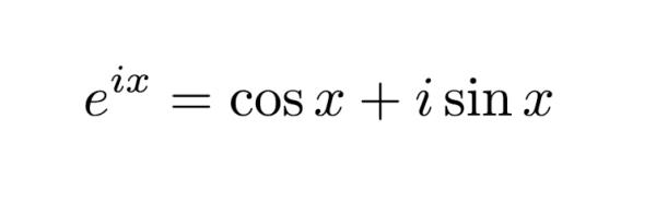 Euler's formula, E to the power of I times X equals cosine of X plus I times sine of X